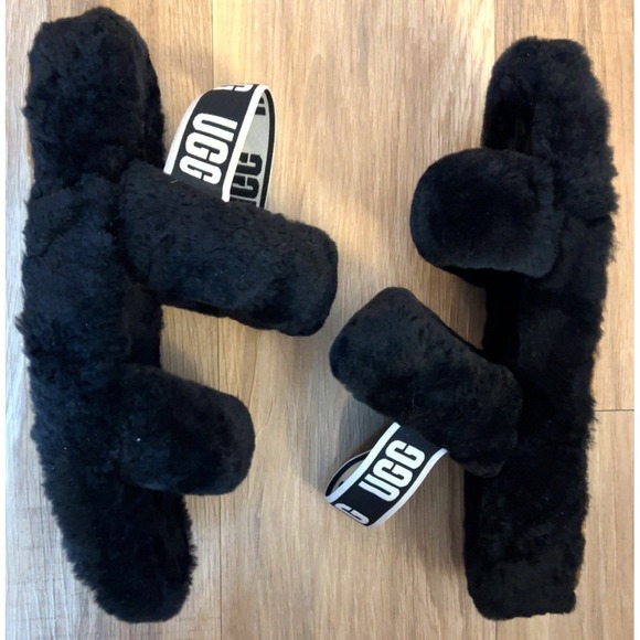UGG Shoes - UGG Oh Yeah Fluffy slipper black size 8
